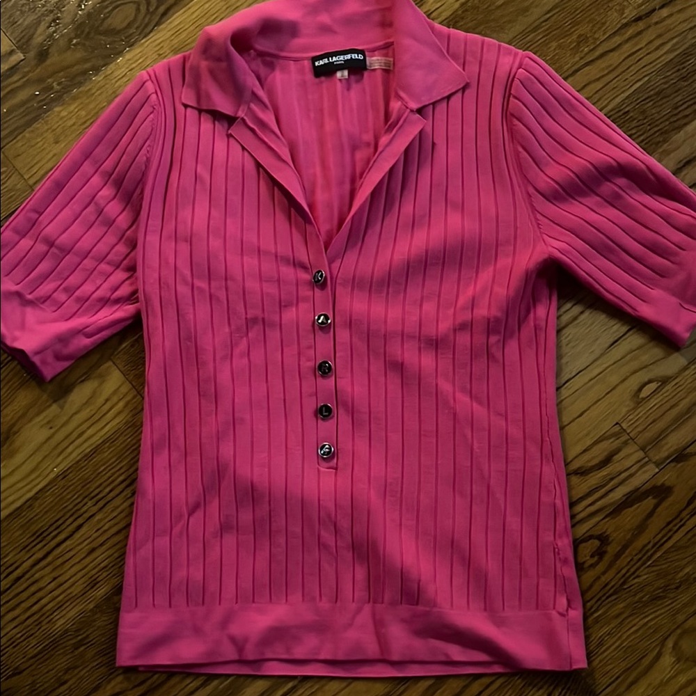Pink Button-Up Women's Top